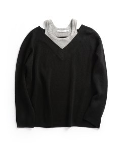T by AlexandT by Alexander Wang Layered Merino Wool Sweaterer Wang Layered Merino Wool Sweater-1