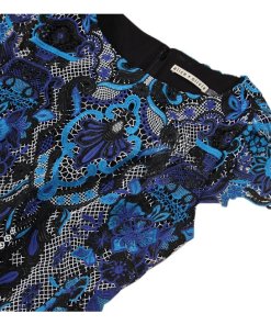 Alice and Olivia Nakia Guipure Lace Short-Sleeve Dress