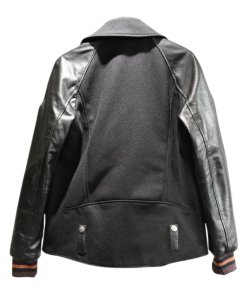 Coach 1941 Embellished Leather-Paneled Bomber-Style Biker Jacket