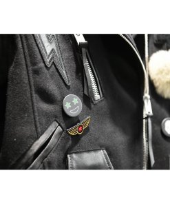 Coach 1941 Embellished Leather-Paneled Bomber-Style Biker Jacket