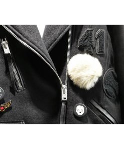 Coach 1941 Embellished Leather-Paneled Bomber-Style Biker Jacket