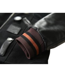 Coach 1941 Embellished Leather-Paneled Bomber-Style Biker Jacket