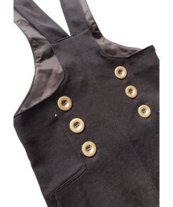 Chloé Button Front Wool Piqué Overalls