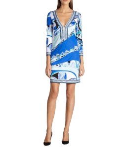 Emilio Pucci Printed V-Neck Kaftan Dress