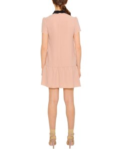 RED Valentino Tie Neck Ruffle Hem Dress