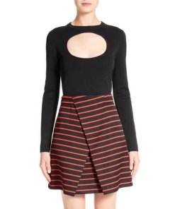 Proenza Schouler Circle Cut-Out Cropped Sweater