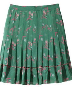 Rebecca Taylor Nouveau Pleated Silk Skirt