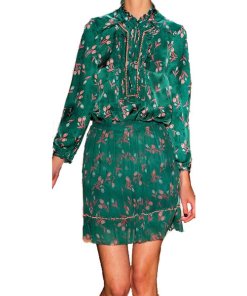 Rebecca Taylor Nouveau Pleated Silk Skirt