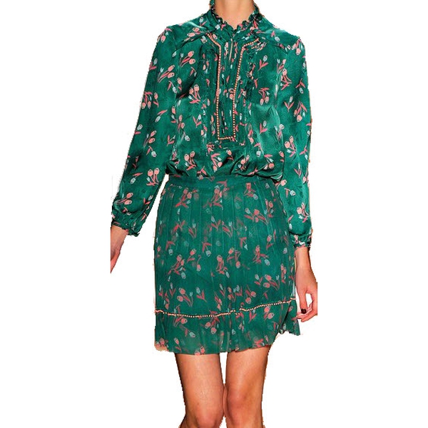 rebecca taylor green dress UNUSED $595 Rebecca Taylor Floral Serene Dress in Palm Size 0 main image 1