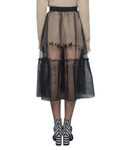 MSGM Two-Tier Tulle Midi Skirt