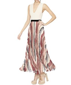 Alice + Olivia Shannon Pleated Maxi Skirt