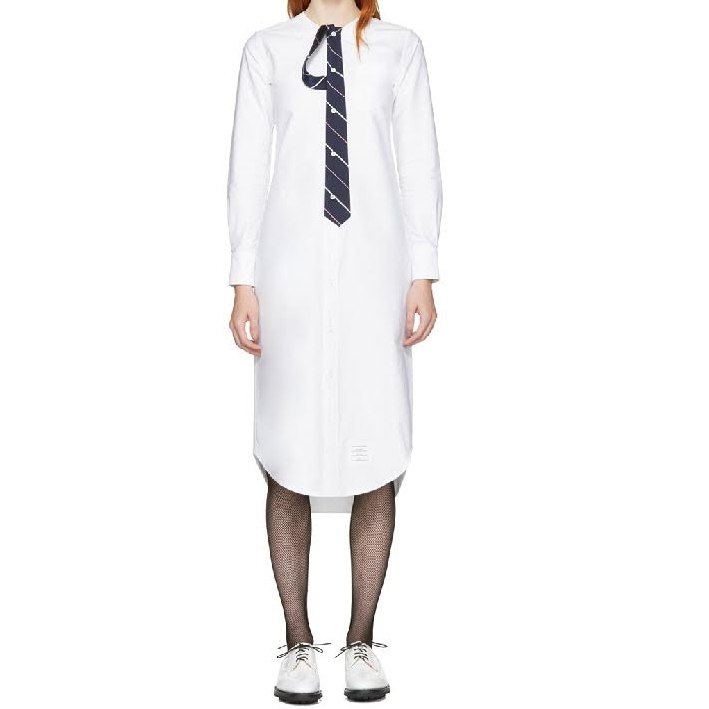 Thom Browne Buttoned Tie Shirtdress  evaChic