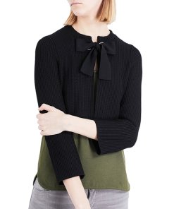 Maje Maroc Eyelet-Detail Cropped Cardigan