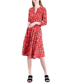 Maje Rayelle Floral Print Crepe Dress