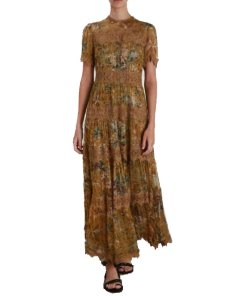 Zimmermann Tropicale Tiered Crinkle Dress