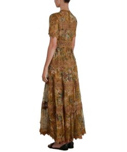 Zimmermann Tropicale Tiered Crinkle Dress