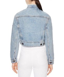 Sandro Liverpool Embellished Star Patch Denim Jacket