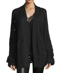 Zadig & Voltaire Distressed Wool Blend Cardigan