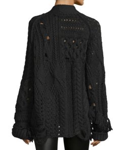 Zadig & Voltaire Distressed Wool Blend Cardigan