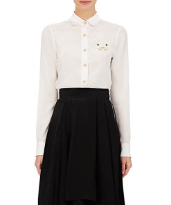 Loewe Cat Embroidered Silk Shirt