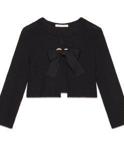 Maje Maroc Eyelet-Detail Cropped Cardigan
