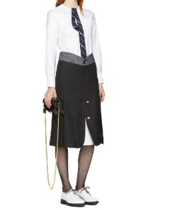 Thom Browne Buttoned Tie Shirtdress