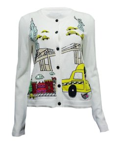 Alice + Olivia Stacey in NYC Mix Embroidery Cardigan