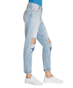 Sandro Monaco Embellished Patch Straight Leg Jeans