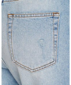 Sandro Monaco Embellished Patch Straight Leg Jeans