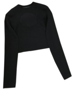 Proenza Schouler Circle Cut-Out Cropped Sweater