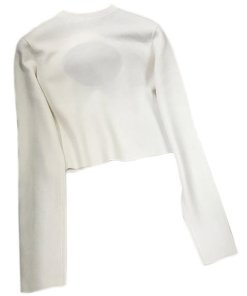 Proenza Schouler Circle Cut-Out Cropped Sweater