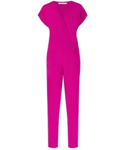 Diane von Furstenberg Emerson Crepe Surplice Jumpsuit