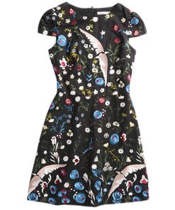 Alice+Olivia Ellen Embroidered Short-Sleeve Mini Dress  evaChic