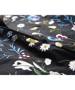 Alice + Olivia Ellen Embroidered Short-Sleeve Dress