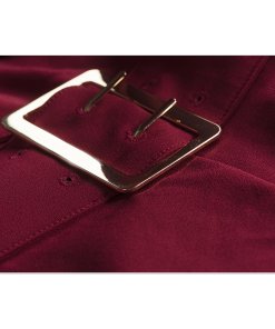 Burberry Buckle Detail Satin-Back Crepe Trench Dress
