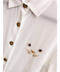 Loewe Cat Embroidered Silk Shirt