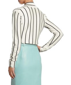Balenciaga Striped Silk Jersey Cardigan