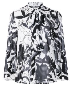 Alice + Olivia Decostroll Silk Blend Blouse