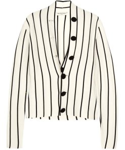 Balenciaga Striped Silk Jersey Cardigan