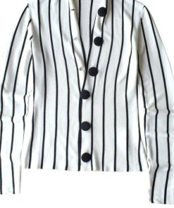 Balenciaga Striped Silk Jersey Cardigan