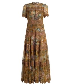 Zimmermann Tropicale Tiered Crinkle Dress