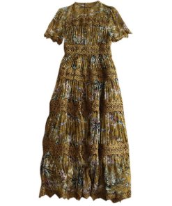 Zimmermann Tropicale Tiered Crinkle Dress