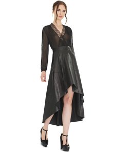 Alice + Olivia Kaitlyn Lace-Trimmed Stretch-Chiffon Blouse