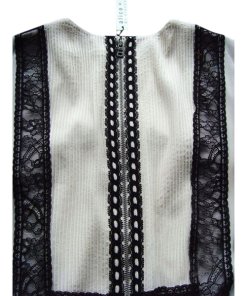 Alice + Olivia Edwina Lace Accent Stretch Silk Shift Dress