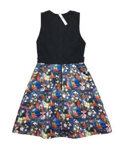 Alice + Olivia Floral Print Combo A-Line Dress