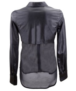 IRO Barper Leather-Top Silk Blouse