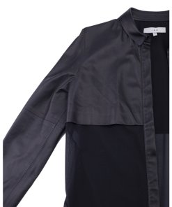 IRO Barper Leather-Top Silk Blouse