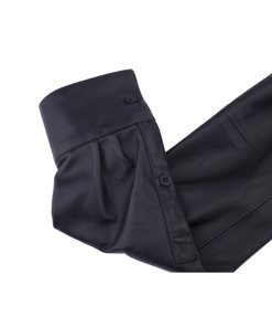 IRO Barper Leather-Top Silk Blouse