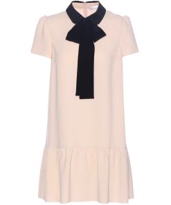 RED Valentino Tie Neck Ruffle Hem Dress
