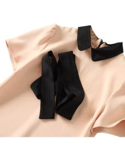 RED Valentino Tie Neck Ruffle Hem Dress